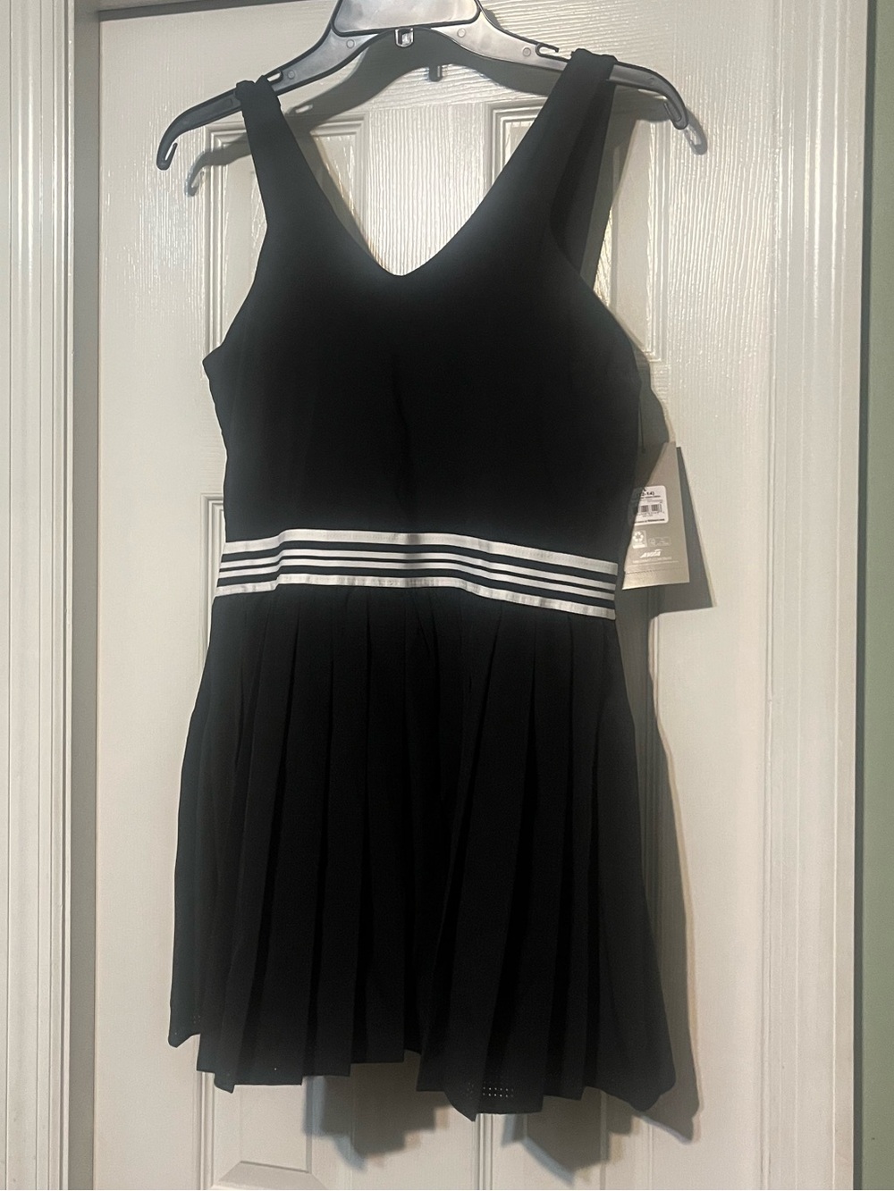 Avia Black Athletic Skirt with White Stripe Detail